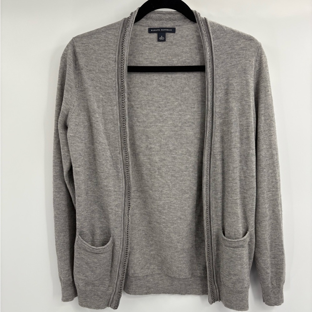 Banana Republic Women’s Cardigan Chain link wool polyester blend Gray size small